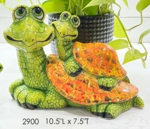 Turtle On Turtle Ready to Paint Unpainted Ceramic Bisque - Picture 1 of 1