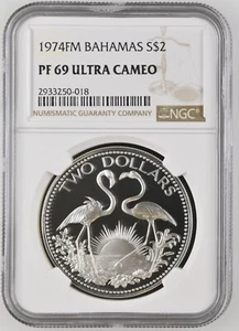 Bahamas 1974 FM Silver $2 NGC PF69 UC Nice - Picture 1 of 2