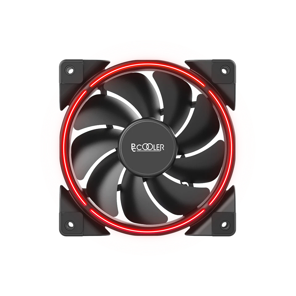 PcCooler Corona Red 120 mm 4.8 Inch Desktop Computer Fan 4Pin PWM Case Fan - Image 1 of 1