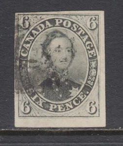 Canada Sc 5d usato. 1855 6c viola grigio principe Alberto su carta spessa, 4 margini - Foto 1 di 2