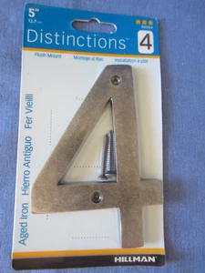 Hillman Distinctions Flush Mount Number #4 Aged Iron New in Package 5 inch - Picture 1 of 6