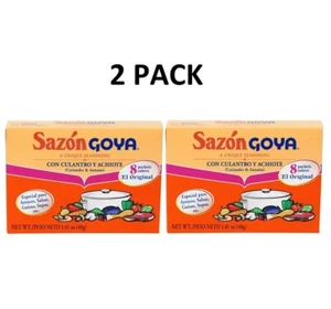 2 CONFEZIONI Goya Sazon Con Culantro Y Achiote - Condimento Coriandolo e Annatto 1,41 oz - Foto 1 di 5