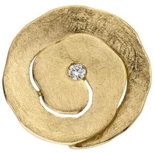 JOBO Anhänger 585 Gold Gelbgold eismatt 1 Diamant Brillant Diamantanhänger - Bild 1 von 1