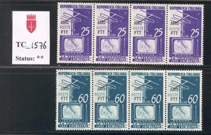 TC_1576. TRIESTE FTT. Strips (4) 1954 INIZIO TELEVISIONE. Sc. 196-197. MNH - Picture 1 of 1