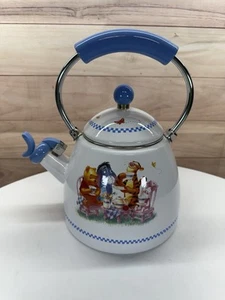 Disney Winnie the Pooh & Friends Simply Pooh Teapot Kettle Enamel Whistling - Picture 1 of 5