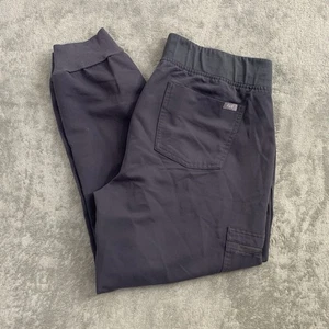 Figs Scrub Pants Womens Large Petite Zamora Jogger Nurse Workwear Charcoal RN - Picture 1 of 14
