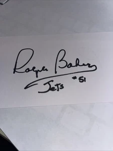 Ralph Baker  1964 New York Jets  Signed 3x5 index Card - Picture 1 of 1