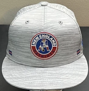 NEW ERA 59FIFTY GRAY PATRIOTS THROWBACK RUBBER LOGO SNAPBACK - Picture 1 of 7