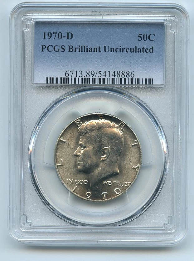 1970 D 50C Kennedy Half Dollar PCGS Brilliant Uncirculated BU - Image 1 of 1
