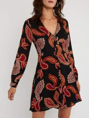 Vestido para mujer Charlotte Russe XL cachemir abotonado patinador largo columpio de gasa Foto 1 de 4