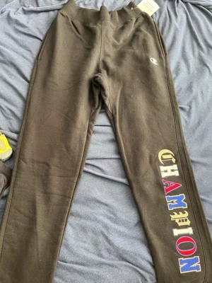 Nuevo Pantalón de chándal Champion tejido inverso para hombre pequeño negro bordado logotipo Foto 1 de 4