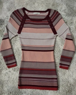 NYC New York & Company Thin Knit Striped Very Stretchy Sweater Women's XS - Image 1 of 4
