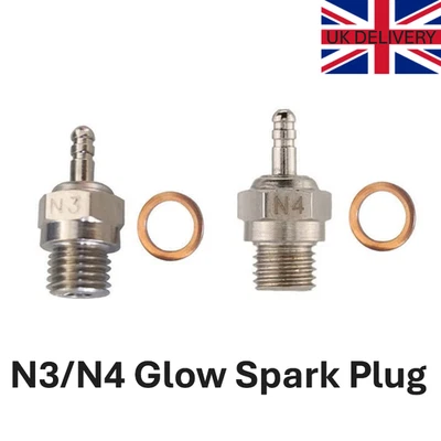 HSP N3/N4 Super Glow Plug Spark Hot Nitro Engine Parts 1:10 1:8 RC Radio Car UK - Image 1 of 4