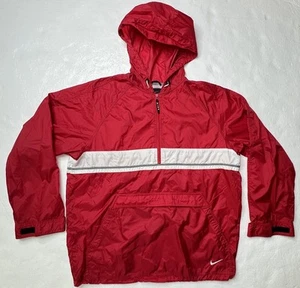 Vintage 90’s Nike Windbreaker Black Tag Red Half Zip Jacket Anorak Size Large - Bild 1 von 15