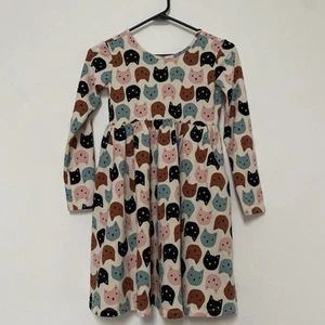 Hanna Andersson Cats Stretchy Cotton Dress Size 10 Multicolor EUC - Picture 1 of 5