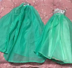 Barbie großes mintgrün silber Abendkleid passender Umhang, selbstgemacht? - Bild 1 von 6