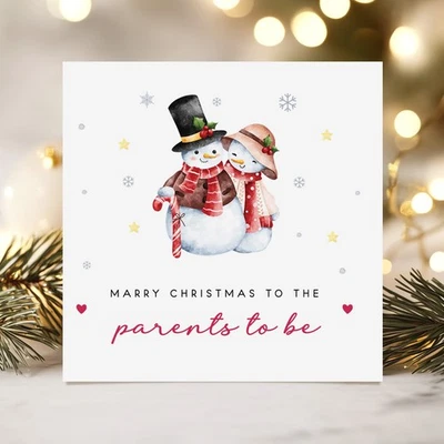 LITTLEGREETS Christmas Card for Parents to Be – Cute Festive Xmas Card for Expecting Couple