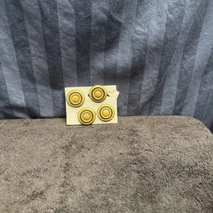 Brass Bullseye Knobs Round Dresser Drawer Cabinet Knobs Lot Of 4  Vintage   R1 - Picture 1 of 10