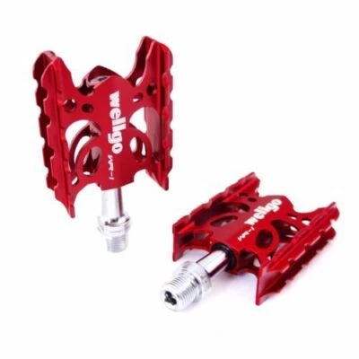 Wellgo WR-1 9/16" Aluminum Road Platform Bike MTB Pedal-Black/Red/Gold/Pink/Gray - Image 1 of 3