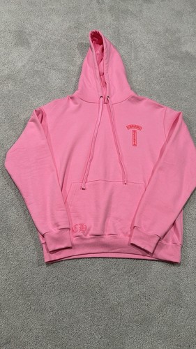 Felpa con cappuccio Chrome Hearts rosa logo taglia media