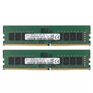 Hynix 32GB 2X16GB DDR4 2400MHz PC4-19200 2RX8 UDIMM Memory Ram HMA82GU6AFR8N-UH - Picture 1 of 5