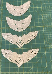 4pcs White Flower Lace Collar Trim Embroidery Neckline Sew On Appliqué - Picture 1 of 16
