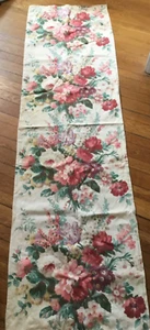 4 Vintage Linen Lined Fabric Curtain Panels 1940s 1950s Flower 22” x 77” - Picture 1 of 11