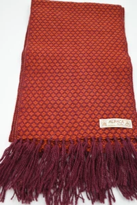 NEW Alpaca Jarka Orange and Burgundy Red Scarf - Picture 1 of 3