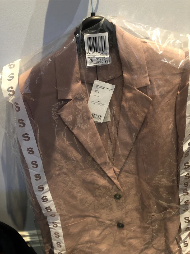 Blazer Mango Abotonado Suave Rosa Pastel Talla S Foto 1 de 1