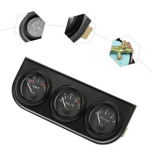 Schwarz Öltemperatur+Öldruck + Voltanzeige Volt Voltmeter Zusatz Instrumente DE - Afbeelding 1 van 16