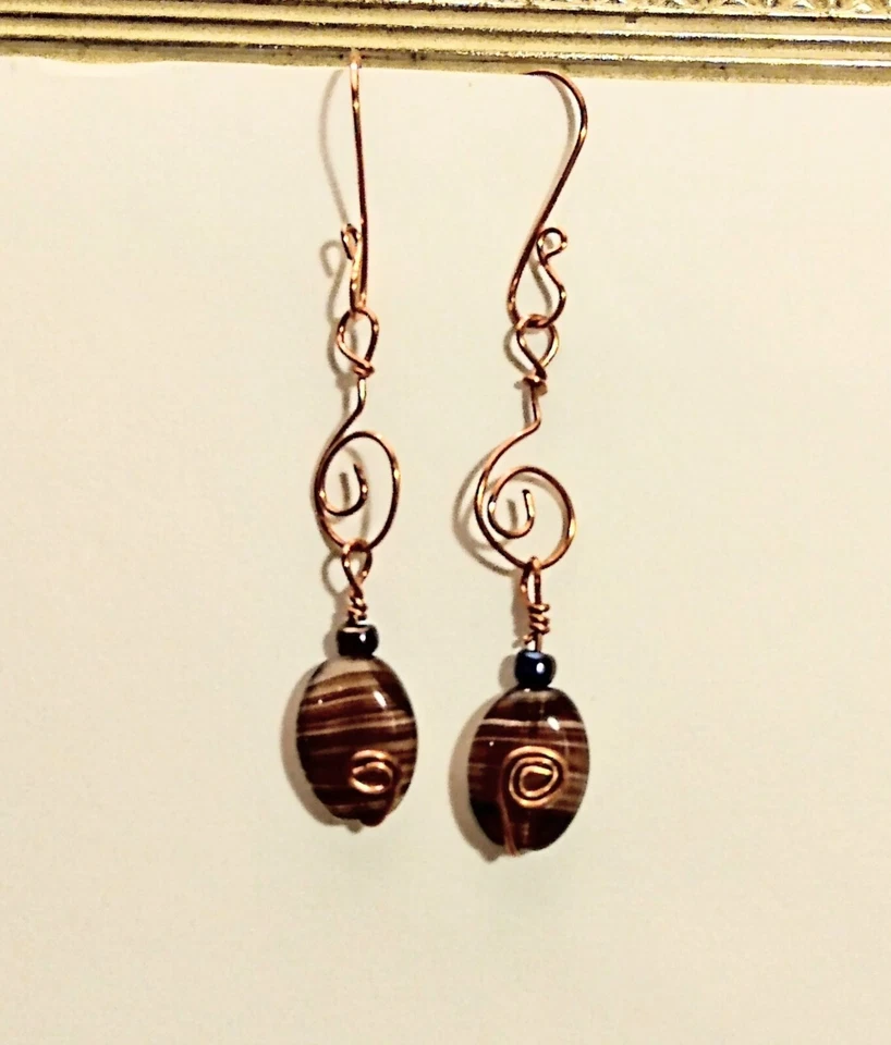 pendientes colgantes de cobre hechos a mano Foto 1 de 1