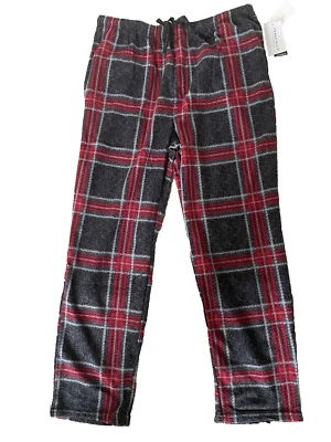 Pantalón a Cuadros Perry Ellis Fleece Chevron, Carmesí, L Foto 1 de 4