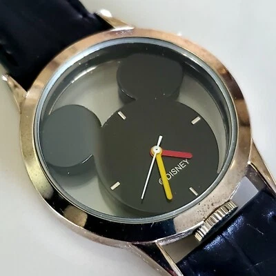 Women's Mickey Ears Black Quartz Watch by DISNEY - Needs Battery Leather - Image 1 of 4