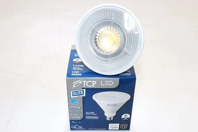 TCP LED17P38D30KFL	15W PAR38 LED WHITE FLOOD LAMP, 3000K 40DEG 1200LUM 120V, DIM - Image 1 of 4