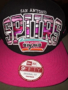 San Antonio Spurs PINK Snapback Out of Line Authentic New Era Hat Cap HWC - Picture 1 of 12