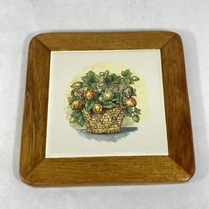Wood N Toys Handmade Cork Back Tile Trivet Gooseberries 8.75 x 8.75 Inch - Picture 1 of 5