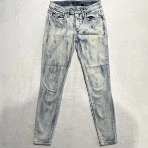 Bebe Skinny Fit Denim Jeans Women's Size 27 White Blue Low Rise Made In USA - Picture 1 of 12