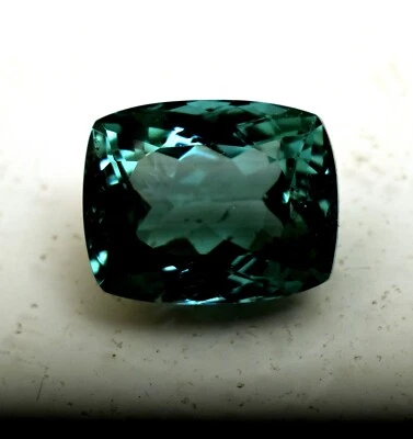 Natural Mozambique Green Tourmaline 11.10 Ct Cushion Cut Loose Gemstone TREATED - Image 1 of 4