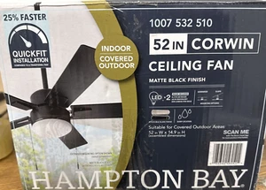 Hampton Bay 52 in. Matte Black Replacement Parts 1007 532 510 - Picture 1 of 11