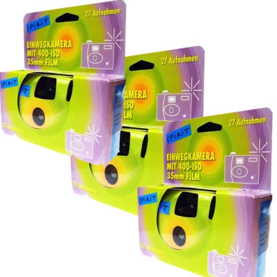 TOP SHOT 3x Sonderposten Einwegkamera " SPIRIT TOPSHOT " Hochzeit Party MHD 10.2025