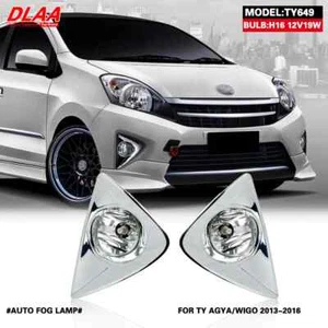 2Pcs Front Fog Lights Assembly w/ Clear Lens Grills Bumper For Toyota AGYA WIGO - Picture 1 of 6
