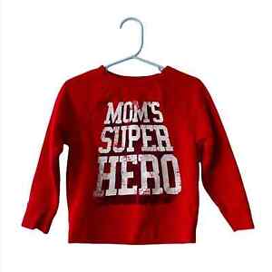 Circo "Mom's Super Hero" Red Graphic Print Pullover Crewneck Sweater Boys 3T