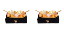 Metal Silver and Gold Plated Bowl Spoon and Tray for Best for Gifting Set Of 2Pc