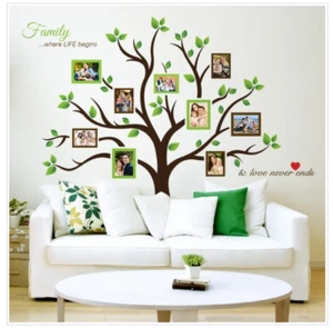 TIMBER ARTBOX Family Tree Removable Wall Decals 9 Frames for Pictures Art Decor - Picture 1 of 3