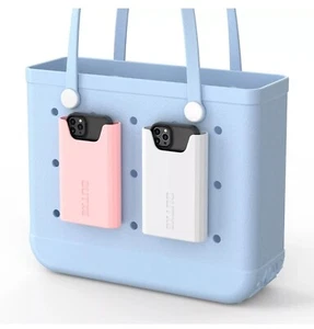 Passend für Bogg Bag Silikon Handy Zubehör Halter 2er Pack Pink & Grau/Weiß Neu - Bild 1 von 6