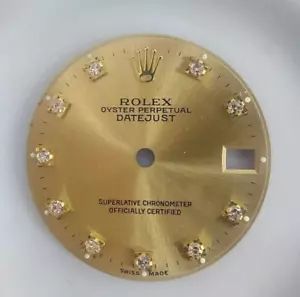Genuine Rolex Midsize Gold dial, diamond setting, 31mm case (x7) - Picture 1 of 3