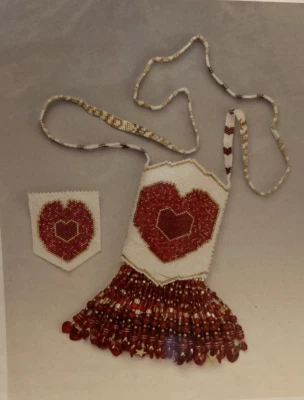 Vtg Rare MY BEADING HEART Amulet Bag/Pin 2005 pattern EGA National Project - Image 1 of 3