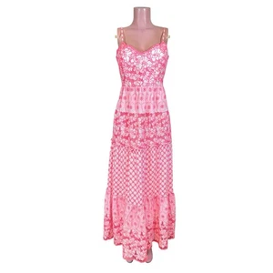 Lilly Pulitzer Kyla Maxikleid Lilly’s Koralle Garten Ösen Damen Gr. 8 *lesen* - Bild 1 von 16