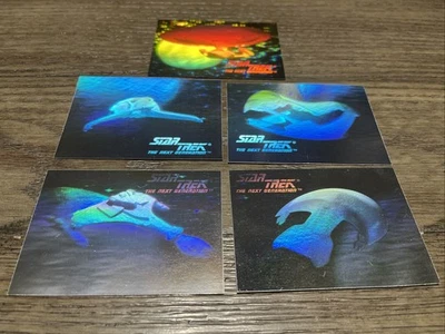Star Trek The Next Generation 1992 Impel Inaugural 5 cartas holograma conjunto 01H-05H Foto 1 de 4