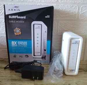ARRIS SURFboard SB6141 Docsis 3.0 Cable Modem with Ethernet and Coaxial Cables - Picture 1 of 5